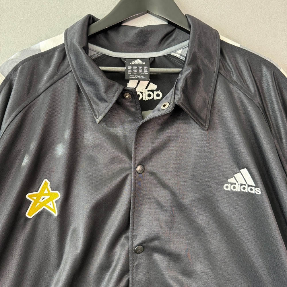 NWT Adidas Superstar Baseball Jersey Shirt Mens 3XL Black Gold Snap Button Star